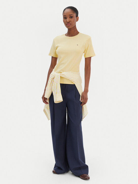 Tommy Hilfiger Tommy Hilfiger Majica New Cody WW0WW40587 Rumena Slim Fit