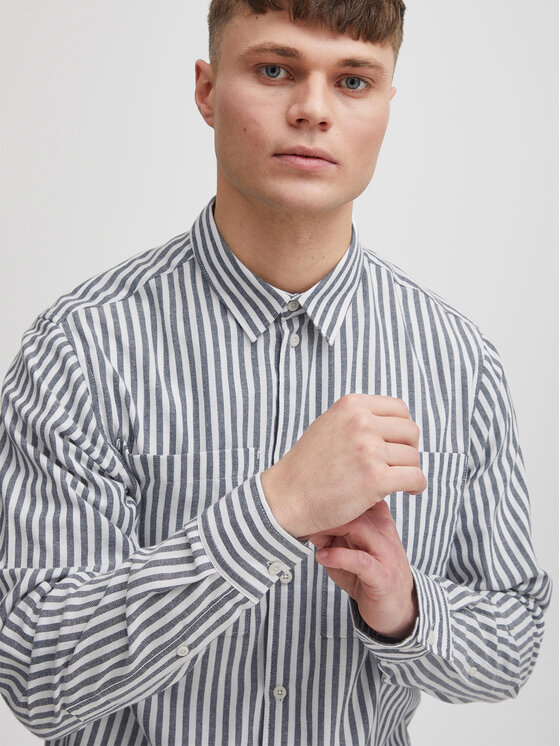 Solid Solid Риза 21107889 Син Regular Fit
