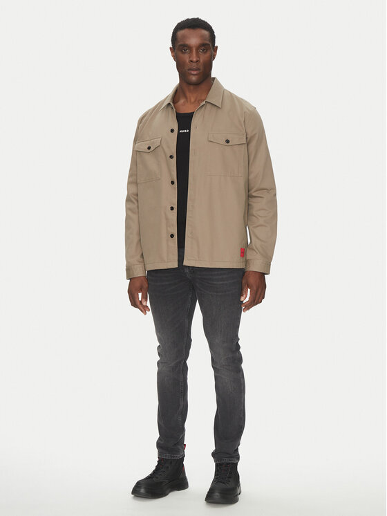 HUGO HUGO Jeans jakna Enalu 50468744 Rjava Oversize