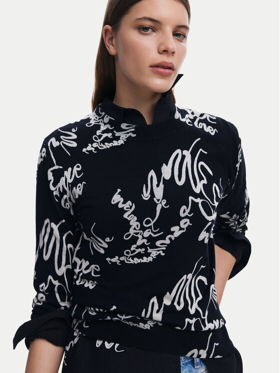 Desigual Desigual Πουλόβερ 25SWJF04 Μαύρο Regular Fit