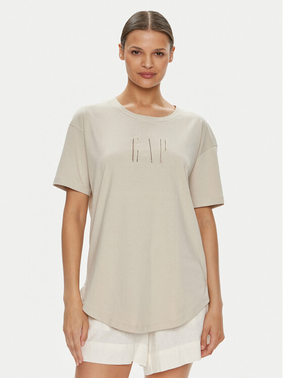 Gap Gap Tričko 627139-03 Écru Loose Fit