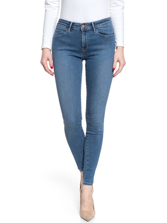 Wrangler Wrangler Jeansy SKINNY Niebieski Skinny Fit