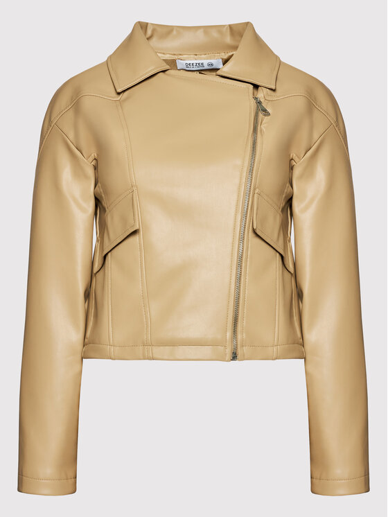 DeeZee DeeZee Giacca in similpelle Ivy PKH054 Beige Regular Fit