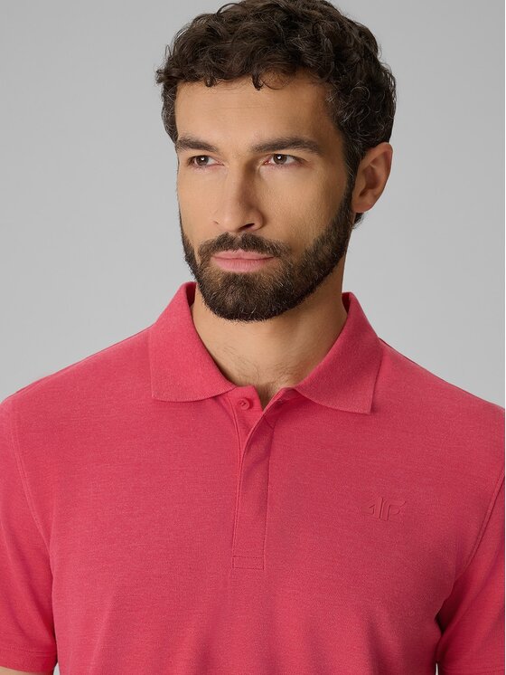 4F 4F Polo 4FRSS26TPTSM0899-55M Różowy Regular Fit