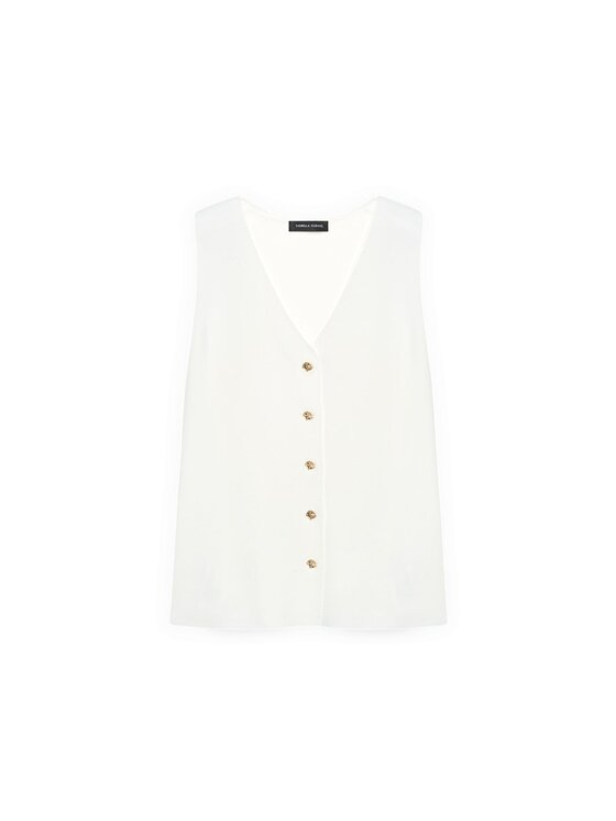 Fiorella Rubino Fiorella Rubino Kamizelka M089L008362N011 Biały Regular Fit