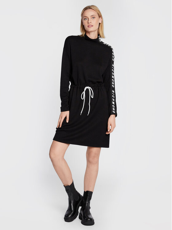 John Richmond John Richmond Трикотажна сукня UWA22087VE Чорний Regular Fit