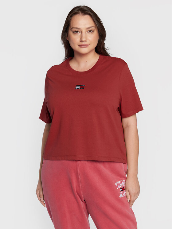 T-shirt Center Badge DW0DW10556 Rosso Regular Fit