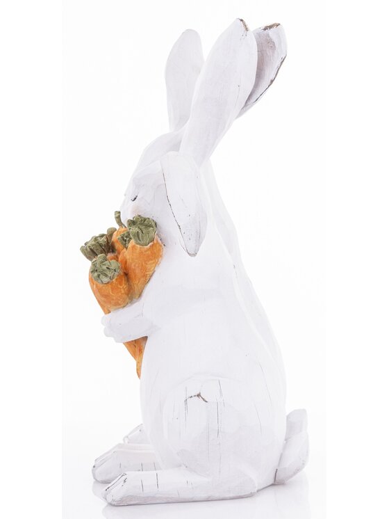 MIAhome MIAhome Figurka para króliczków z marchewkami Biały