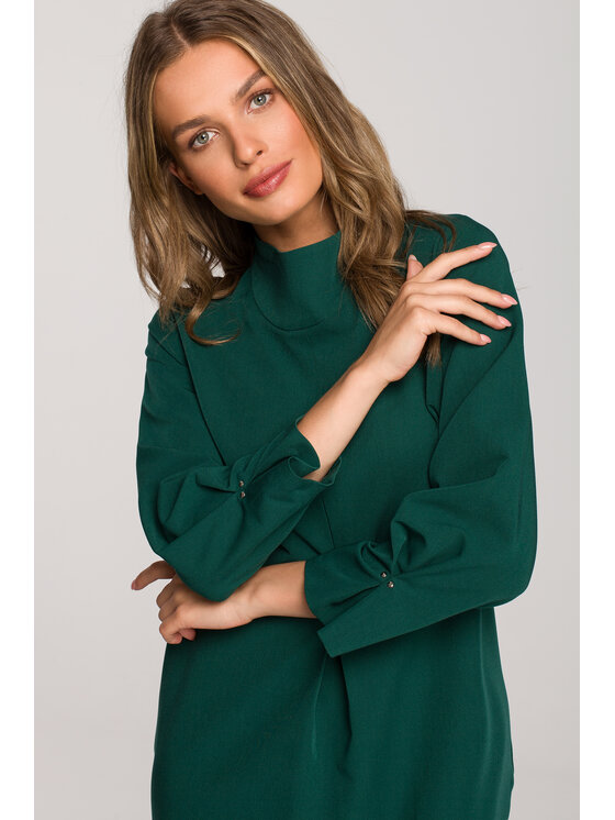Stylove Stylove Koktejlové šaty S318 Zelená Regular Fit