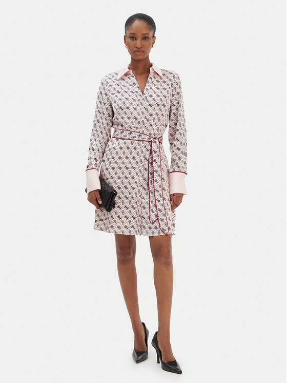 Guess Guess Sukienka koszulowa W6RK90 WF1T2 Różowy Regular Fit