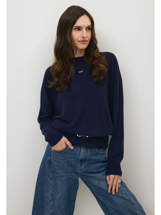 BIZUU BIZUU Kardigan WOOL WOOL SWEATER Niebieski Standard Fit