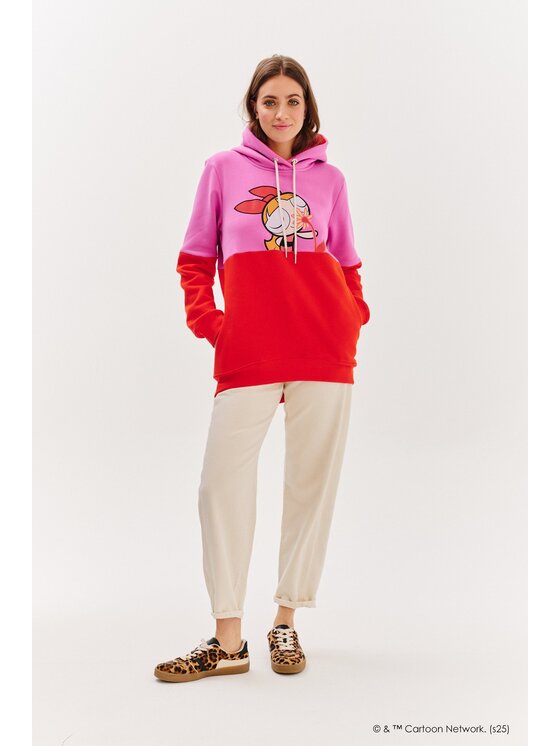 NAOKO NAOKO Mikina Blossom Bubblegum Červená Regular Fit