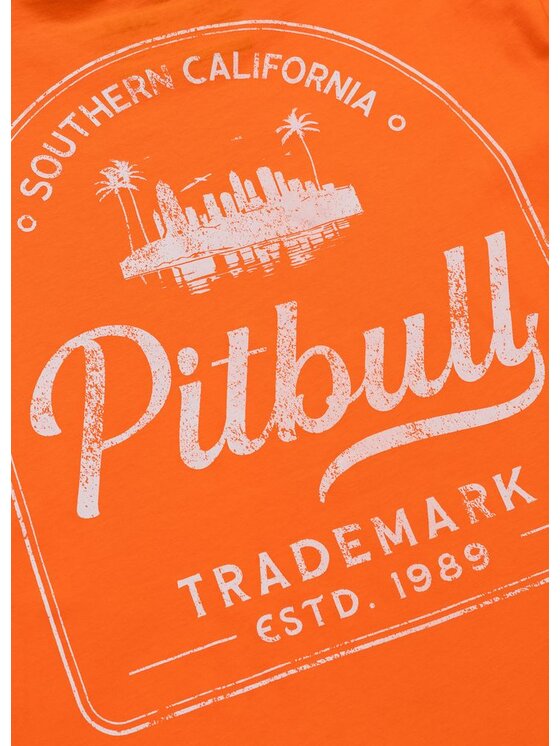 PITBULL PITBULL T-Shirt Koszulka męska Ultra Light SO CAL XS Pomarańczowy Regular Fit