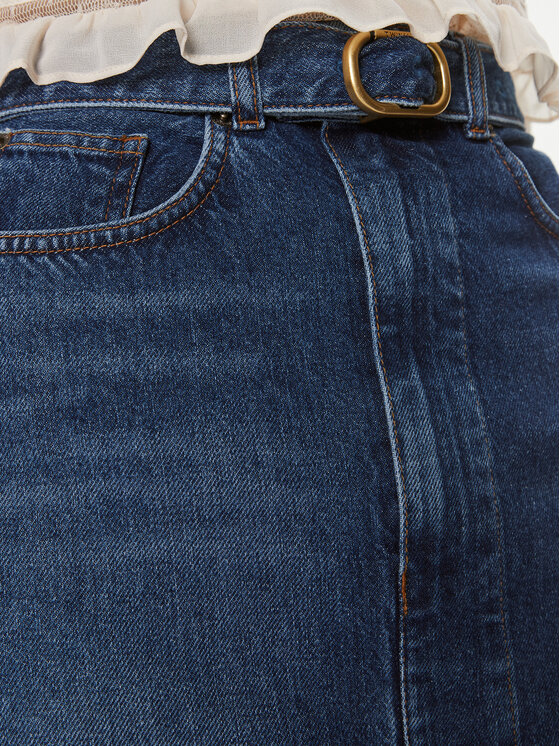 TWINSET TWINSET Jeans suknja 241TP2661 Tamnoplava Regular Fit