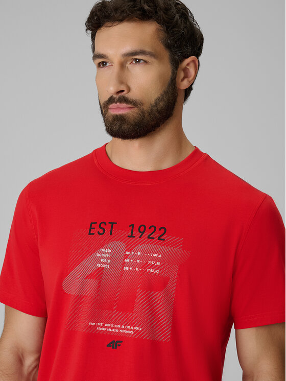 4F 4F T-Shirt AQUA FORCE Czerwony Regular Fit
