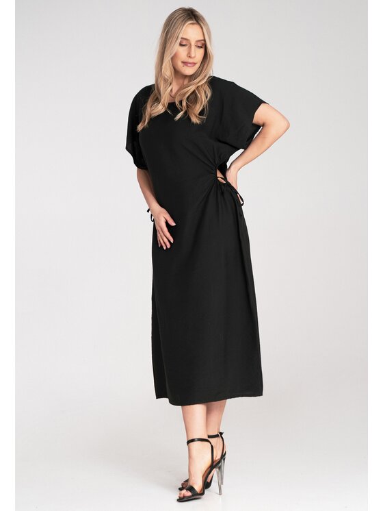 FIGL FIGL Sukienka koktajlowa M1183 Czarny Straight Fit