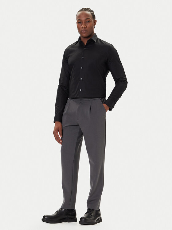 Calvin Klein Calvin Klein Koszula LV019EU053 Czarny Slim Fit