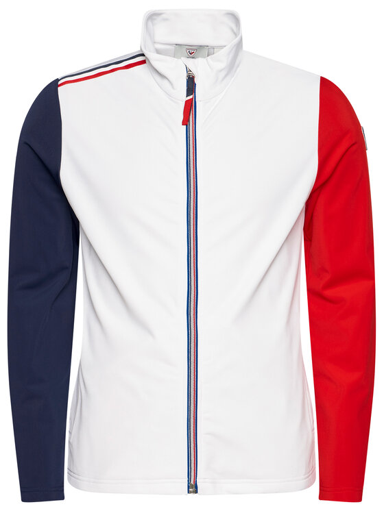 Rossignol Bluza techniczna Palmares Full Zip RLIML05 Bia y Slim Fit