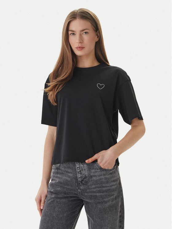 ONLY Tricou Rhine 15368901 Negru Boxy Fit