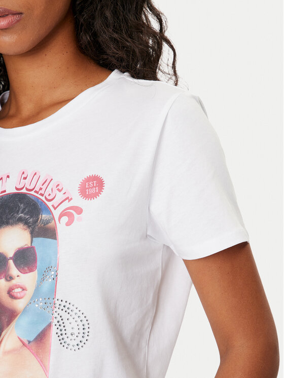 Guess Guess T-shirt Ss Malibu Girl Easy W4GI54 K9RM1 Bijela Regular Fit