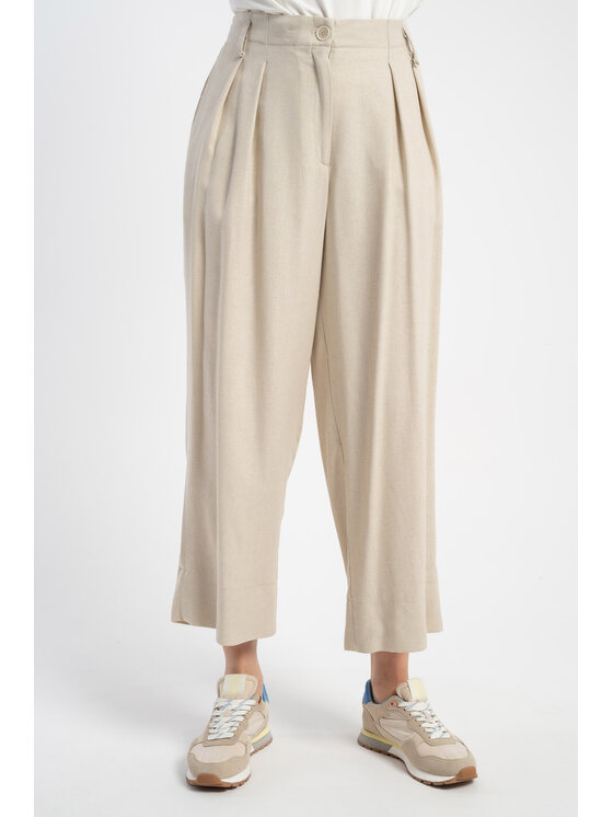 CLICK CLICK Παντελόνι υφασμάτινο 30-422 Μπεζ Relaxed Fit