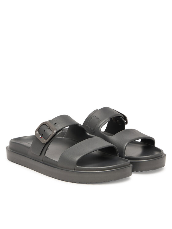 Tommy Hilfiger Tommy Hilfiger Pantoletten Double Strap FW0FW09114 Grau