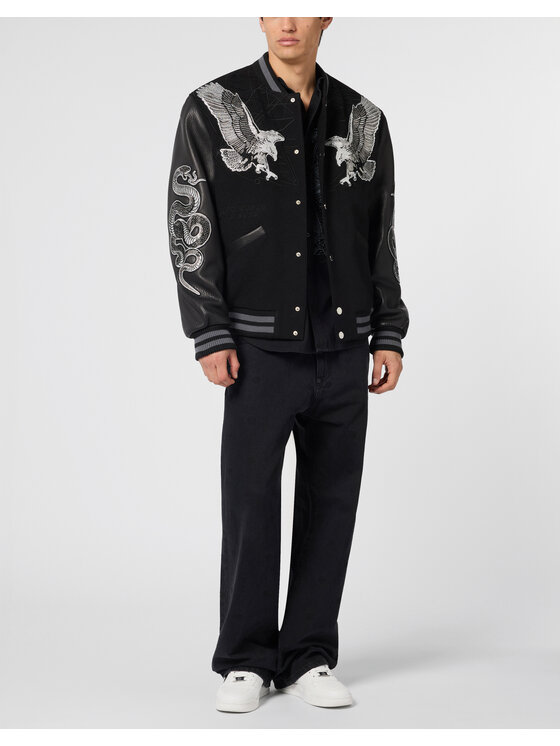 PHILIPP PLEIN PHILIPP PLEIN Kurtka bomber 29011 Czarny Regular Fit
