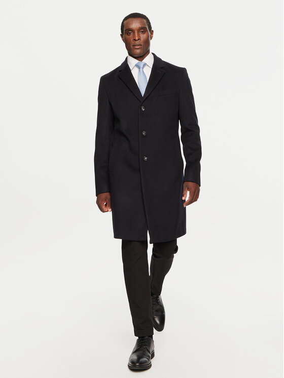 BOSS Boss Vilnas mētelis H-Hyde 50525739 Tumši zils Slim Fit