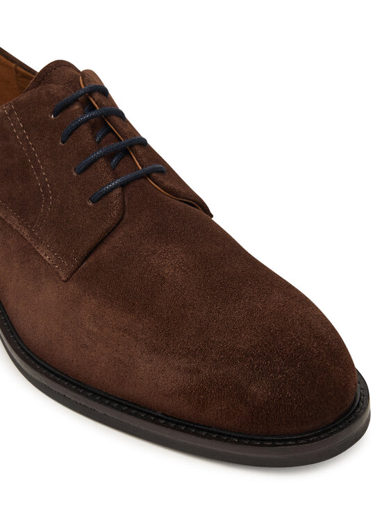 Tommy Hilfiger Tommy Hilfiger Półbuty Corporate Dressy Suede Shoe FM0FM05969 Brązowy ciemny