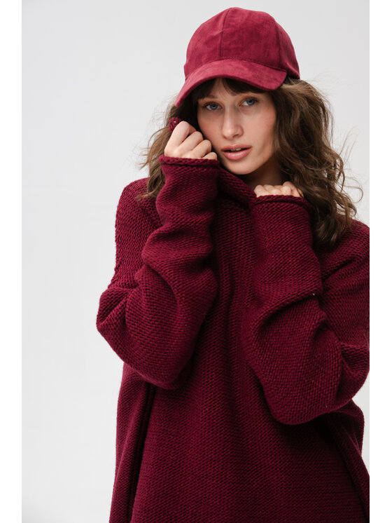 blue shadow blue shadow Sweter Guliwer Bordowy Regular Fit