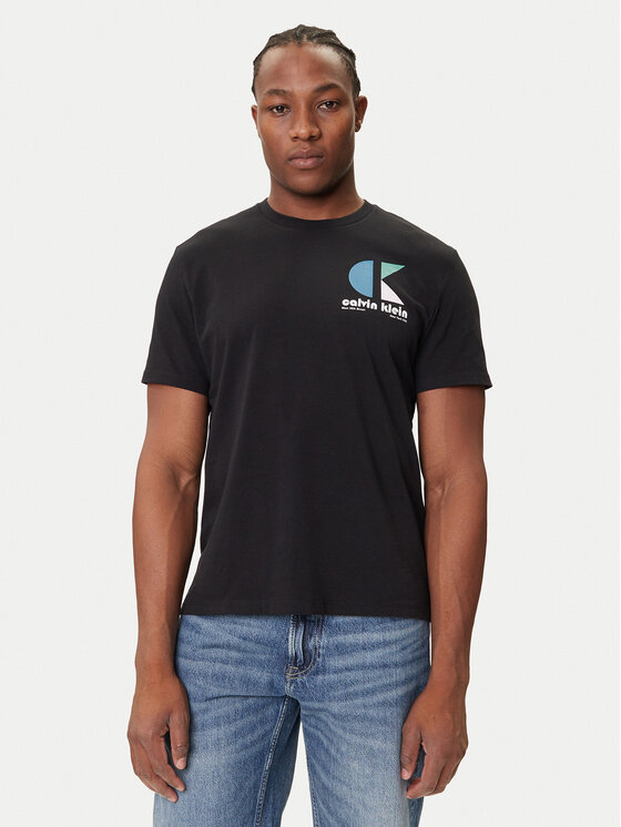 Calvin Klein Jeans Calvin Klein Jeans Tricou Bauhaus Logo LV04RC827G Negru Regular Fit