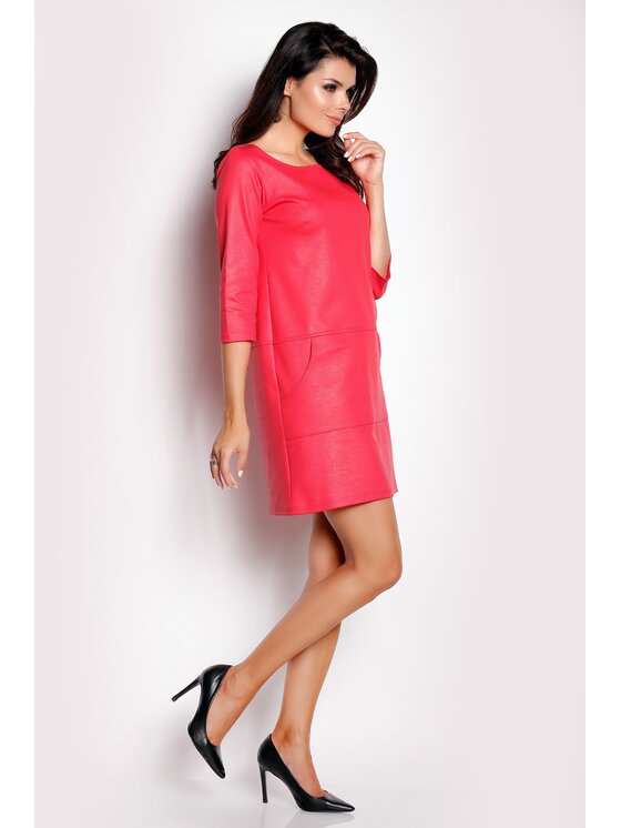 Awama Awama Vestito di maglia A153 Rosa Basic Fit