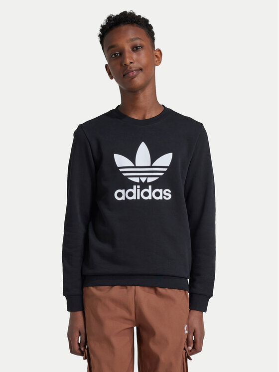 adidas adidas Mikina Trefoil IY7435 Čierna Regular Fit