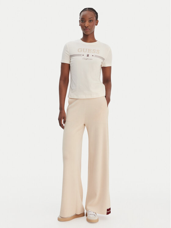 Guess Guess Tričko V6GI06 K2967 Écru Regular Fit
