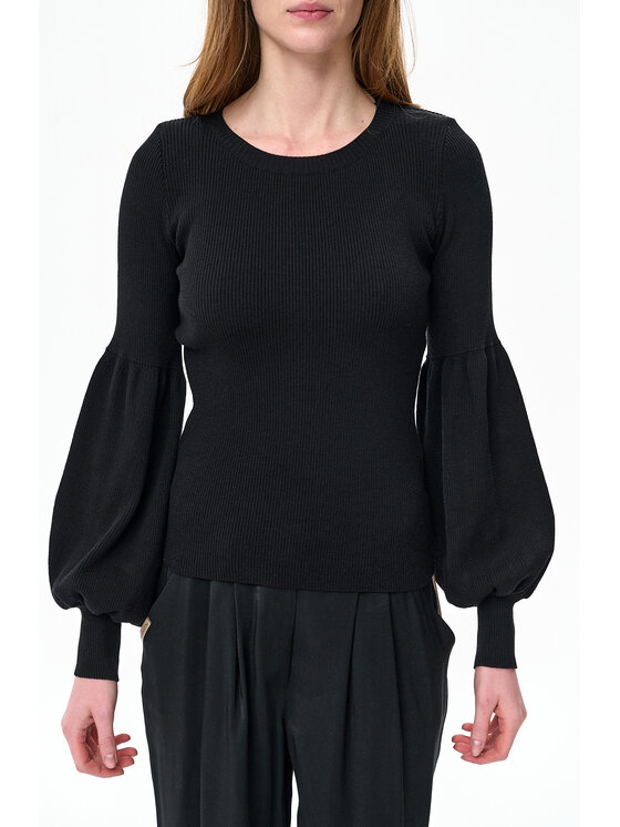 blue shadow blue shadow Sweter Exi Czarny Regular Fit
