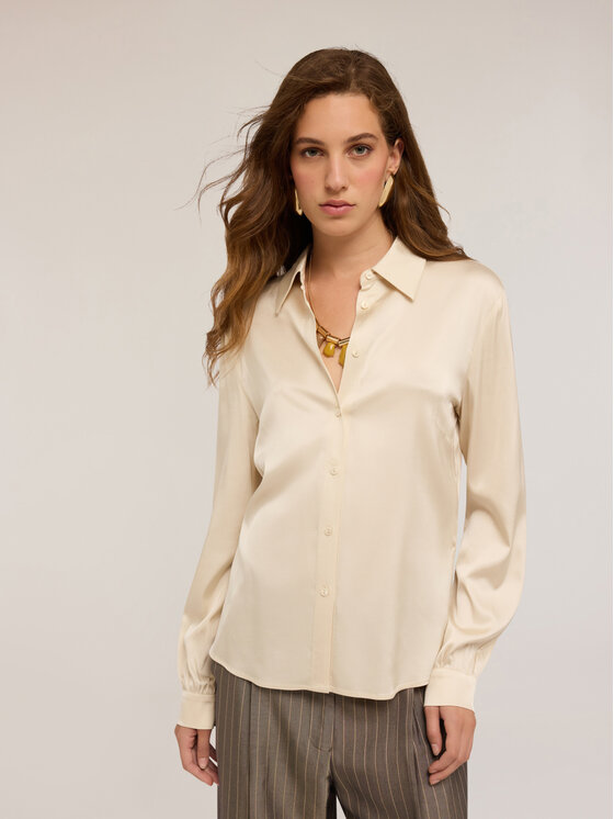 Motivi Motivi Camicia 5192Q000846N011 Écru Regular Fit
