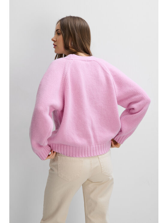 Fobya Fobya Kardigan F2117 Różowy Basic Fit