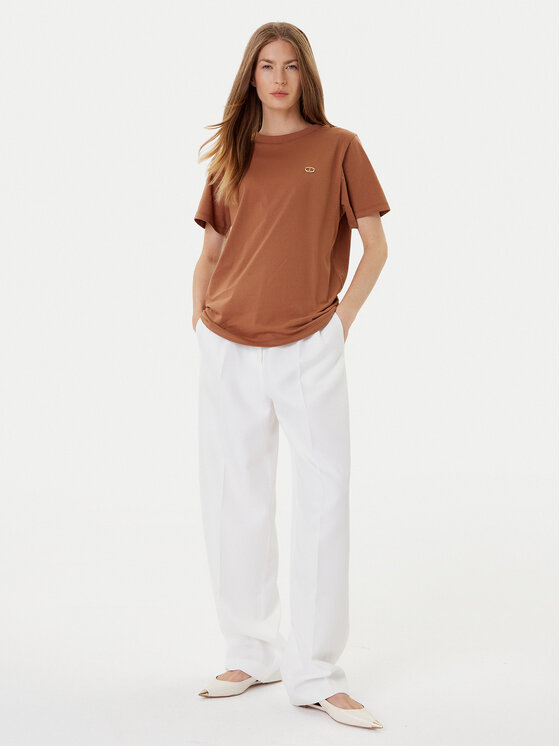 TWINSET TWINSET Majica 252TP2057 Rjava Loose Fit