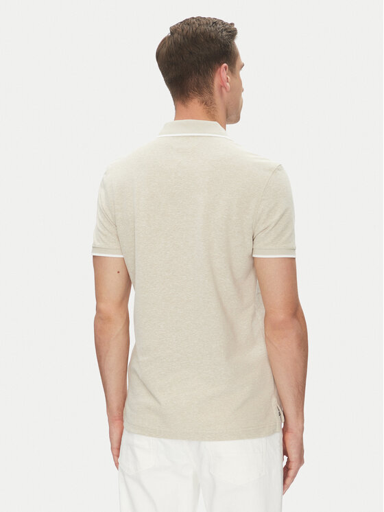 Tommy Hilfiger Tommy Hilfiger Тениска с яка и копчета MW0MW33140 Бежов Regular Fit
