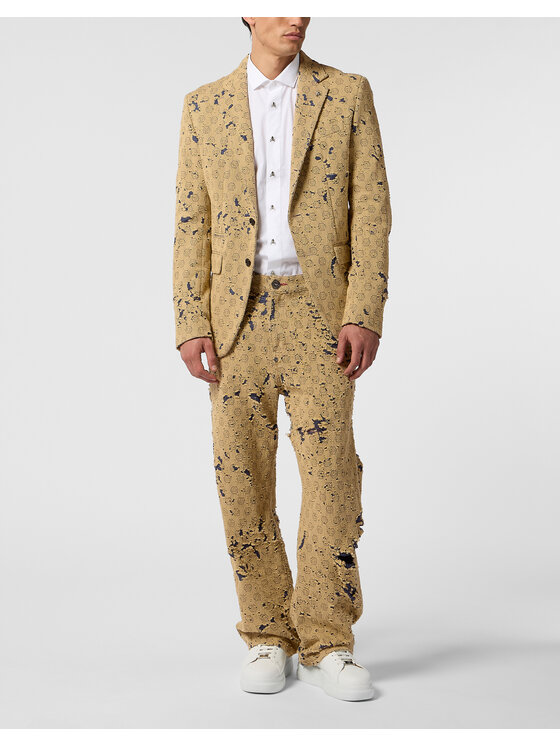 PHILIPP PLEIN PHILIPP PLEIN Jeansy 28997 Béžová Loose Fit