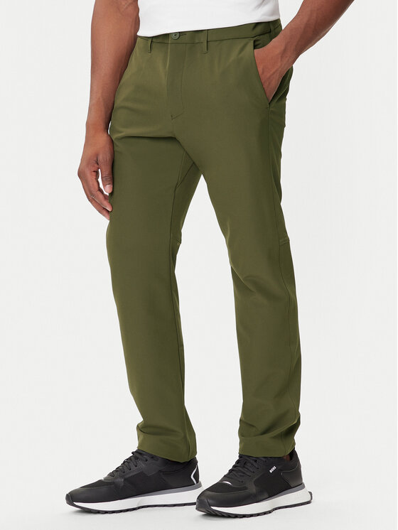 BOSS BOSS Medžiaginės kelnės T_Commuter 50534303 Žalia Slim Fit