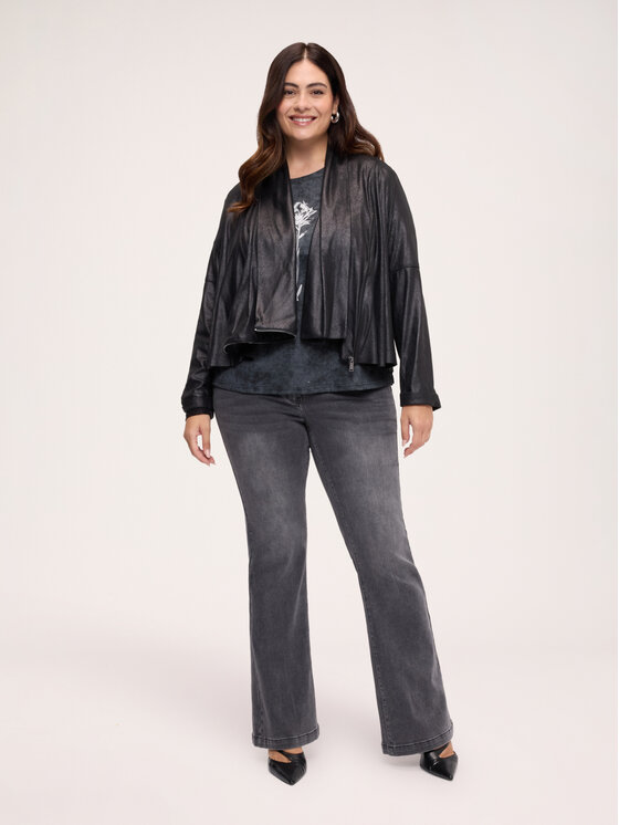 Fiorella Rubino Fiorella Rubino Kurtka z imitacji skóry R011L000342N033 Czarny Regular Fit