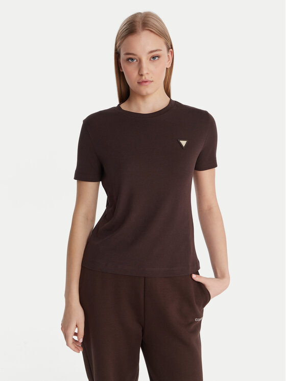 Guess Guess T-shirt V6RI17 KD741 Marrone Regular Fit