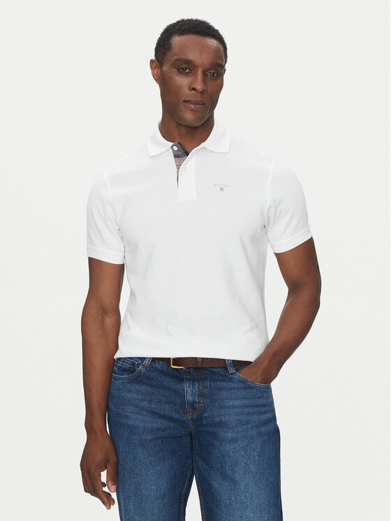 Męskie Polo Barbour, Rozmiar XXL, Białe, Tartan MML0012WH11