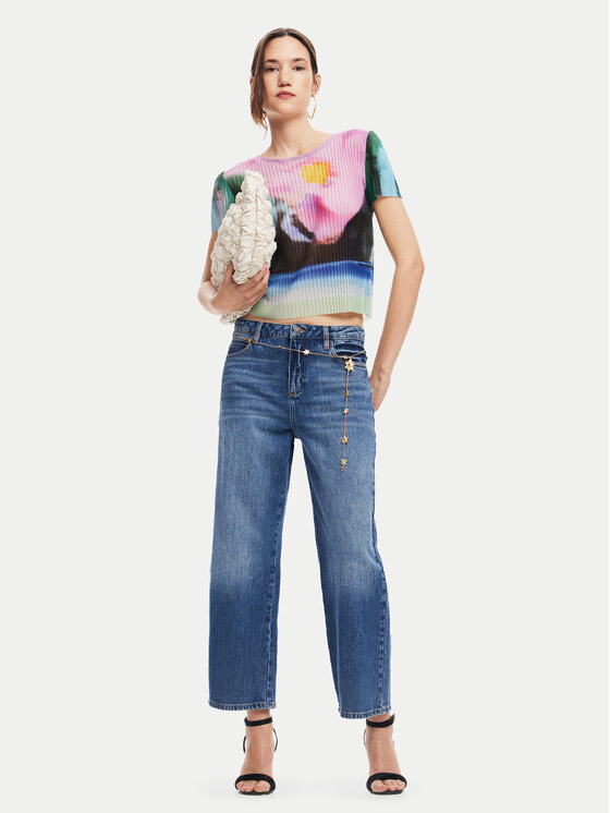 Desigual Desigual T-shirt Plisa 24WWTK95 Šarena Slim Fit