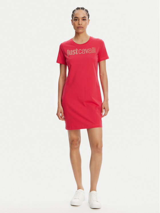 Just Cavalli Just Cavalli Ежедневна рокля 78PAOE15 Розов Regular Fit