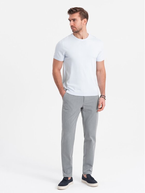 Ombre Ombre Chinosy OM-PACP-0191 Szary Regular Fit