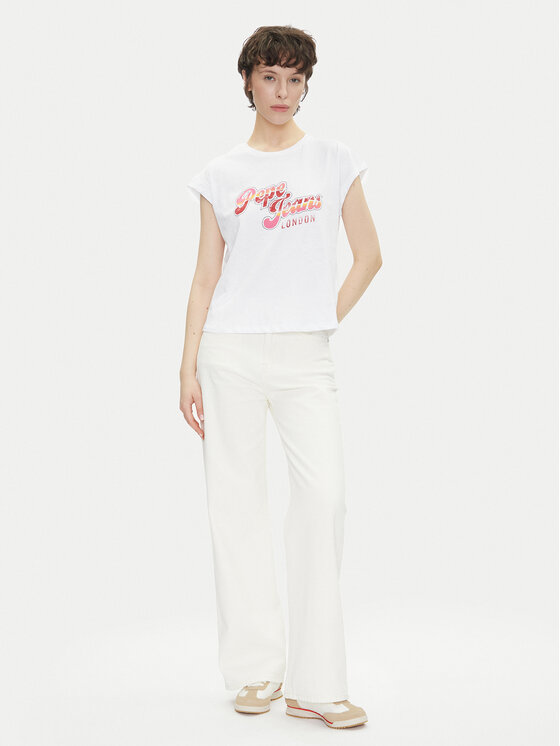 Pepe Jeans Pepe Jeans T-Shirt Rosalie PL506033 Bílá Regular Fit
