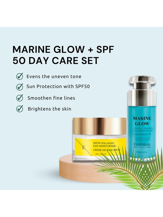 Erthskin London Erthskin London Marine Glow + SPF 50 Zestaw Serum