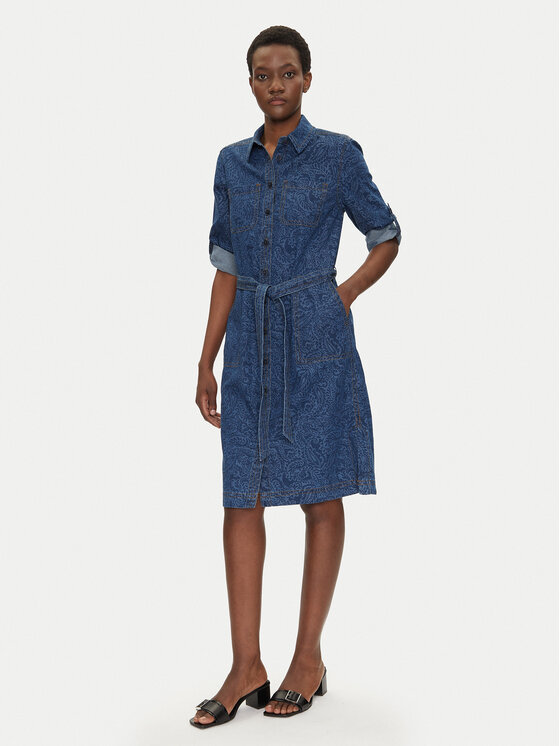 Olsen Olsen Sukienka jeansowa 13002015 Granatowy Regular Fit